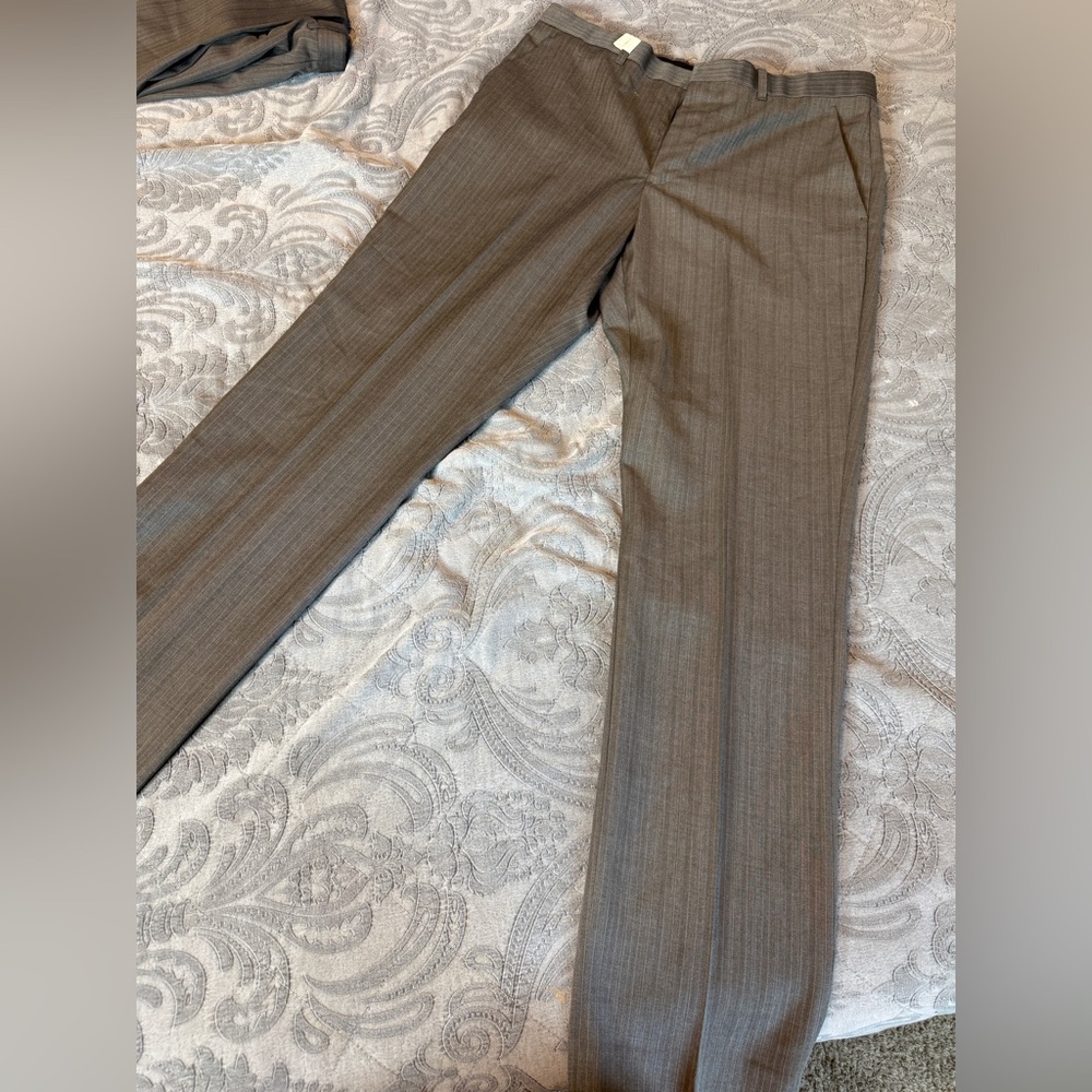 Perry Ellis Gray Pinstripe Modern Fit Pants